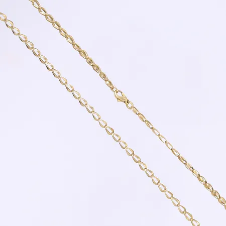 Halscollier 46cm, bredd 3,5mm, defekt/mycket buckligt, 18K Vikt: 7,5 g