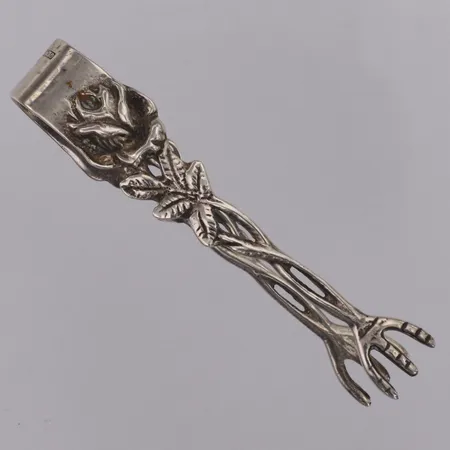 Sockertång Rosen längd 7,5cm, Gewe Silvervarufabriken Ab silver 830/1000 Vikt: 13,7 g