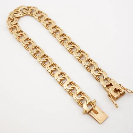 Armband bismarck, 19cm, bredd 8mm, 18k Vikt: 19 g