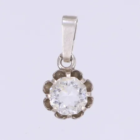 Hänge med vit sten Ø8mm silver 830/1000 Vikt: 0,8 g