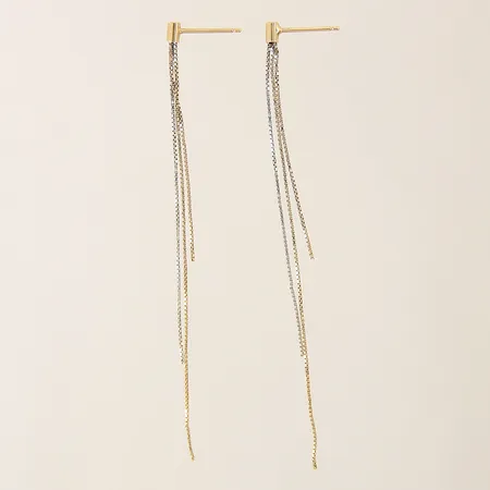 Ett par örhängen Venezia trefärgade 83x2mm, saknar stopp, 18K Vikt: 1,9 g