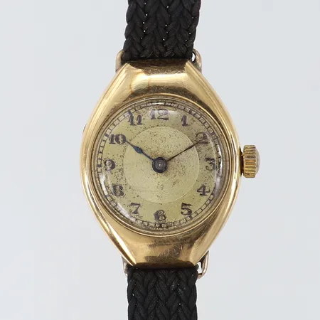 Armbandsur manuell, boett i 14K, boettnr:140171, tygband ej original, repig, inga tillbehör