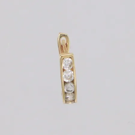 Örhänge med stenar, längd 8,4mm, bredd 2,5mm, 14K Vikt: 0,4 g