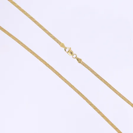 Halskedja, 44,5cm, bredd 2mm, lätt bucklig, 21K Vikt: 10,6 g