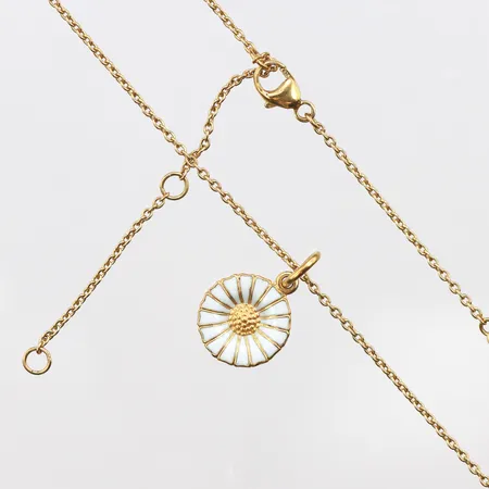Kedja med hänge Daisy Georg Jensen, längd:54-60cm, etui, förgyllt silver 925/1000, Vikt: 3,8 g