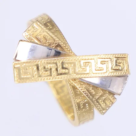 Ring stl:18¾ bredd 3-21mm tvåfärgad 14K Vikt: 1,9 g
