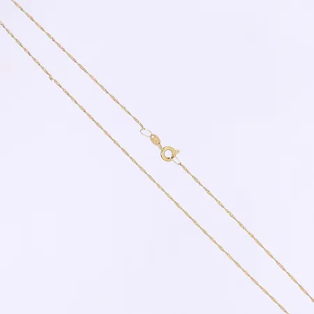 Halskedja Singapore 40cm bredd 1mm 18K Vikt: 1,4 g