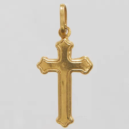 Hänge kors, längd 33mm, bucklig, 18K Vikt: 1,1g Vikt: 1,1 g