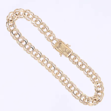 Armband Bismarck ca 17cm bredd 7mm kistlås 18K Vikt: 9,8 g