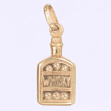 Hänge whiskyflaska 25x9mm 18K  Vikt: 1,6 g