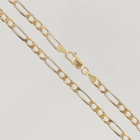 Kedja 48cm bredd:4,5mm Figaro tvåfärgad 18K 19,3g.