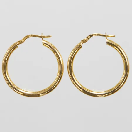 Ett par örhängen creoler, Ø 21,5mm, bredd 2,5mm, ihåliga, 18K Vikt: 2,2 g