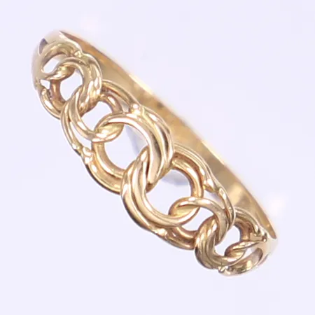Ring Bismarck stl:16½ bredd 2-6mm, Guldfynd, 18K Vikt: 1,1 g