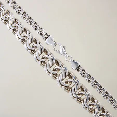 Kedja doserad Bismarck GHA längd 45cm bredd 6-15mm silver 925/1000 Vikt: 65,1 g
