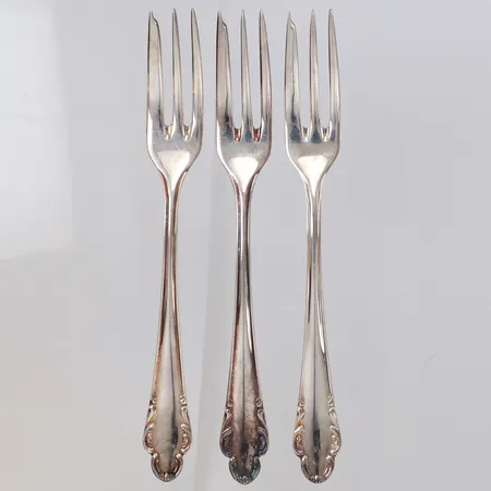 3 Bakelsegafflar, längd 14,5cm, modell Haga, 830/1000 silver Vikt: 60,5 g