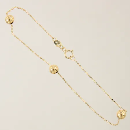 Armband Ankar med 3st kulor Ø5mm GHA längd 18,5cm bredd 0,5mm, en kula sitter löst, 18K Vikt: 1,5 g