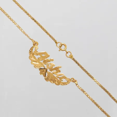 Collier med integrerat hänge "Aisha", x-länk, längd 43cm, bredd 2-16mm, bucklig, klämda länkar, 21K Vikt: 6,1g Vikt: 6,1 g