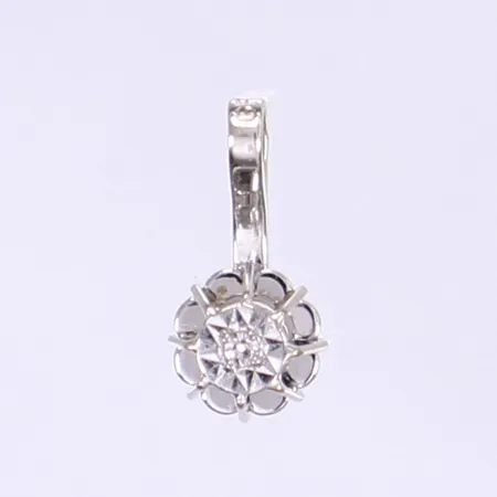 Hänge med diamant totalt 1xca 0,005ct 12x6mm vitguld, Guldfynd, 18K Vikt: 0,4 g