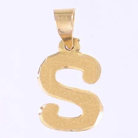 Hänge "S" längd 25mm bredd 10mm 21K Vikt: 1,7 g
