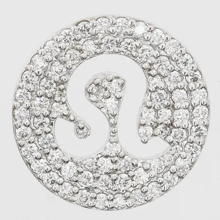 Hänge med diamanter totalt ca 0,30ctv, Ø15mm, vitguld, 18K. Vikt: 1,7 g
