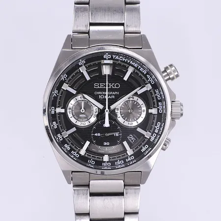 Herrur Seiko Ø40mm, quartz, kronograf, datum, stål, 8T63-00T0, 2D5350, stållänk, bruksslitage, fungerande vid katalogisering, inga tillbehör
