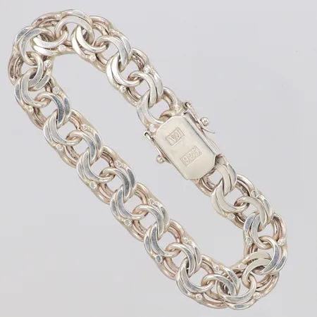Armband Bismarck längd 19cm, bredd 11,4mm, stämplad VJ, silver 925/1000 Vikt: 36 g