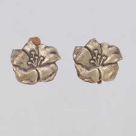 Ett par örhängen blommor, Ø 19mm, clips, 830/1000 silver Vikt: 3,7 g