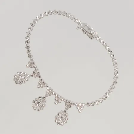 Armband, 17cm, bredd:3-17mm, vitguld 18K 9,5g.