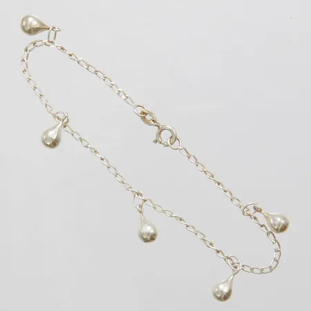 Armband längd 18,5cm, droppar, GHA, 925/1000 silver Vikt: 2,6g Vikt: 2,6 g
