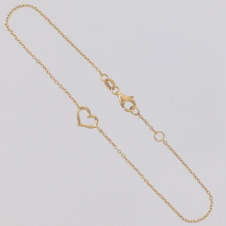 Armband Ankar med integrerat hjärta längd 17,5-19cm, bredd 0,7-6,2mm, GHA, 18K  Vikt: 1,3 g