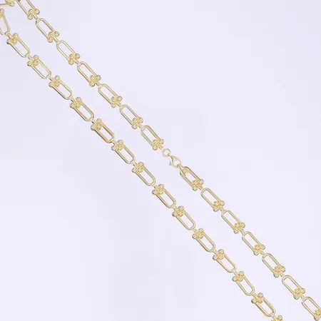 Halscollier 45cm, bredd 5mm, stilkopia, ihåligt, buckligt, 18K Vikt: 5,6 g