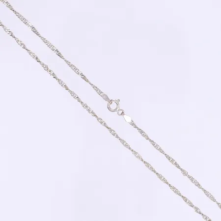 Halskedja Singapore 40cm bredd 2mm 925/1000 silver Vikt: 3,4 g