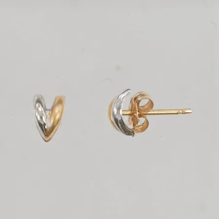 Örhängen tvåfärgade 6mm 18K 0,4g.
