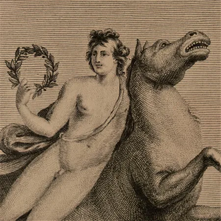 Kopparstick, enligt uppgift förlaga till väggfält, 1800-tal, ca 21,5x23,5cm Skickas med postpaket.