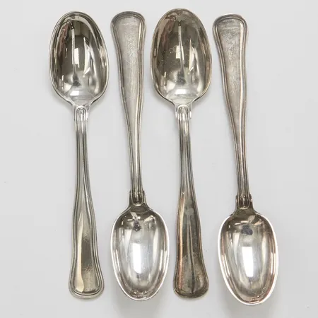 4 Teskedar längd 12cm 830/1000 silver Vikt: 63,8g Vikt: 63,8 g
