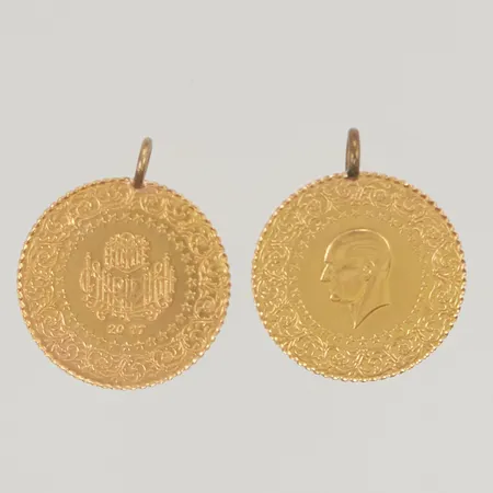 Mynthängen, 17,8mm Kurush Turkiet 21K öglan ej guld 3,6g.