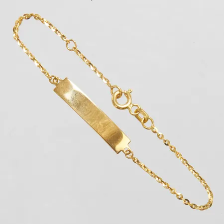 Armband med integrerad bricka, längd 14cm, bredd 1-5mm, 18K Vikt: 1,5g Vikt: 1,5 g