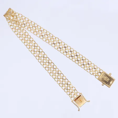 Armband dubbelradig x-länk 18,5cm bredd 9mm tillv. Alliansguld Bäckman & Co, bruksslitage, 18K Vikt: 8 g
