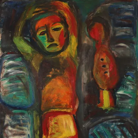 Tavla, Erland Cullberg, olja på duk, signerad, ca 90x70cm, ej ramad, mindre ytsmuts. Specialfrakt, kontakta pantbankskontoret för mer information.