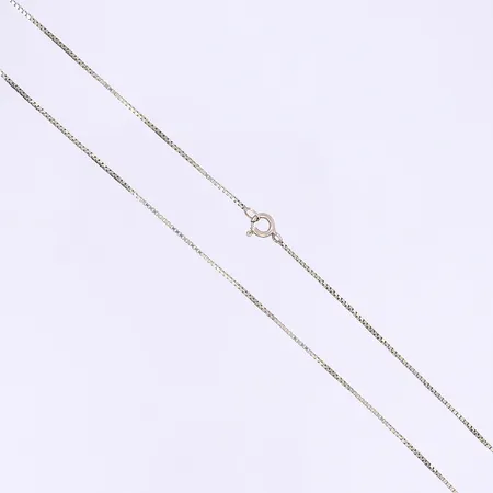 Halskedja Venezia 42cm bredd 1mm bucklig vitguld 14K Vikt: 3,1 g