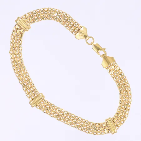 Armband 18,5cm bredd 7mm något bucklig 18K Vikt: 7,1 g