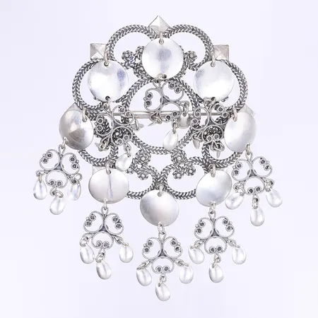 Brosch dräktsmycke 96x66mm 830/1000 silver  Vikt: 36,8 g