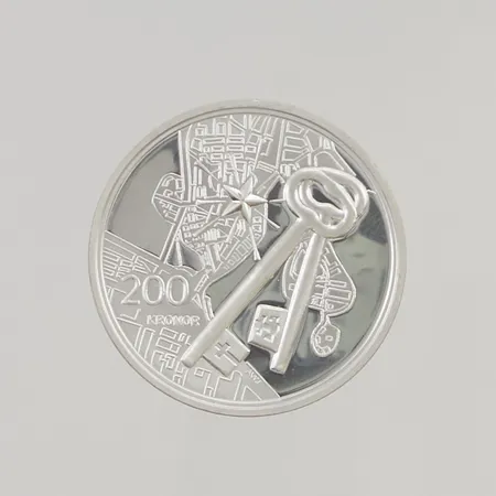 Mynt Stockholms slott 250 år, silver s925/1000 27,3g. tillhörande etui, 