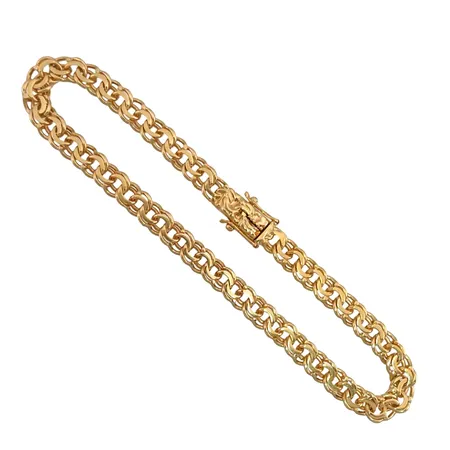 Armband Bismarck i 18K guld, Juvelfabriken Ab (ABJ), Stockholm, svensk kontrollstämpel, längd knäppt 18,5 cm, bredd 5 mm, fint skick Vikt: 10,4 g