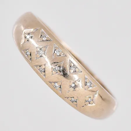 Ring diamanter ca 0,05ctv stl:19 en diamant saknas GFAB 18K Vikt: 3 g