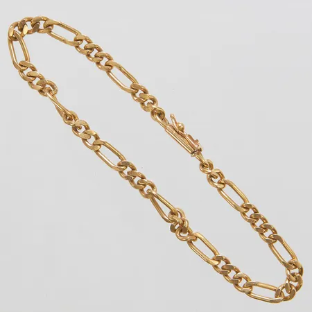 Armband Figaro, längd 20cm, bredd 4mm, kistlås, ostämplad, 18K Vikt: 10,7 g
