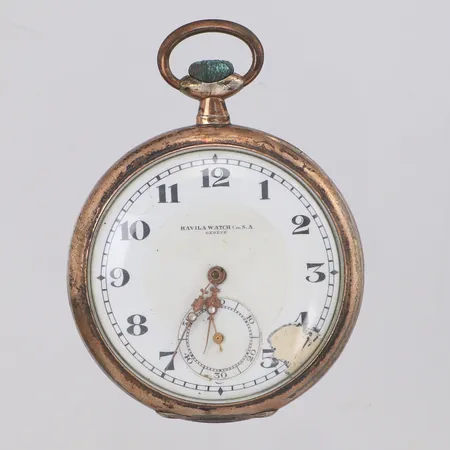 Fickur Havila Watch Co.S.A. 50mm, snr:L66417, skadad urtavla, emaljbortfall, innerboett i metall, bruttovikt: 74g
