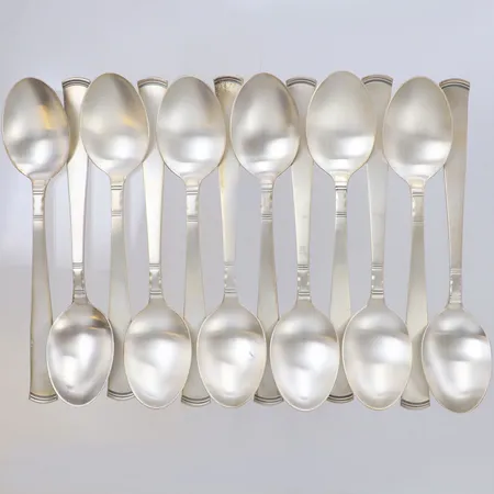 12 Dessertskedar Rosenholm 15cm, 830/1000 silver Vikt: 309,2 g