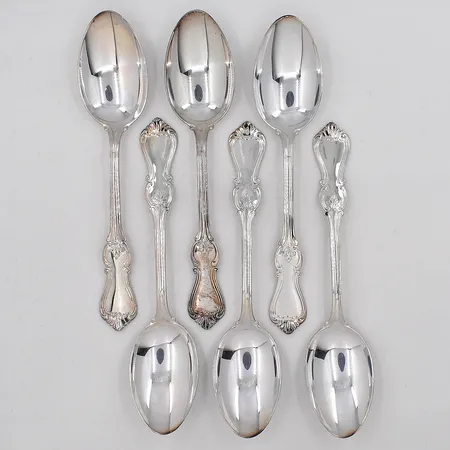 6 Bordsskedar modell Olga längd 18cm silver 830/10000 schatull medföljer Vikt: 310,1 g