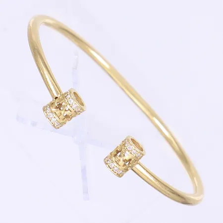 Armring med vita stenar Ø52mm bredd 3mm 18K Vikt: 6,2 g